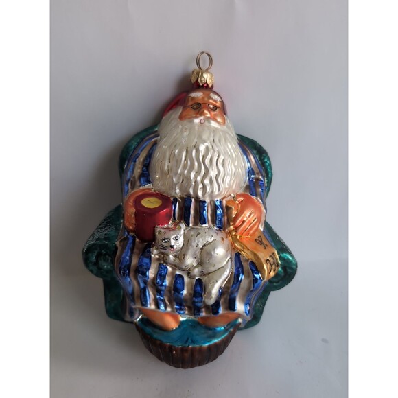 Christopher Radko 1996 The Morning After Santa Glass Ornament HUGE - Picture 1 of 8